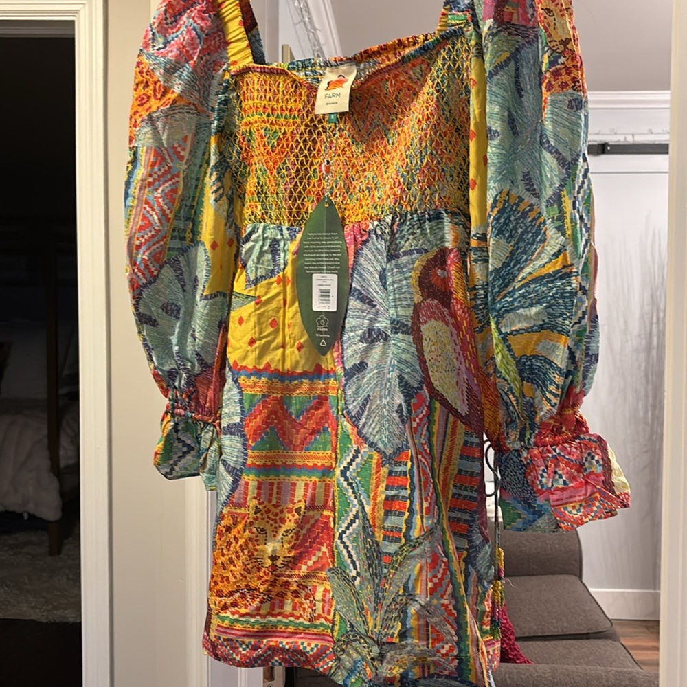 FARM Rio Vibrant Multicolor Long Sleeve Dress